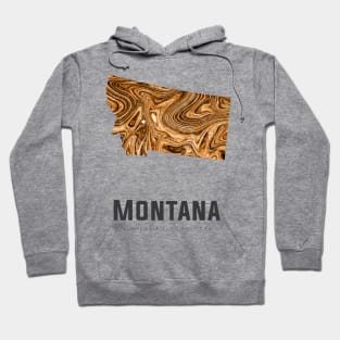 Montana state map abstract golden brown Hoodie